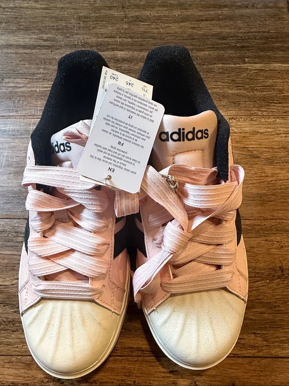 adidas Women’s Pink and Black Low-Top Sneakers